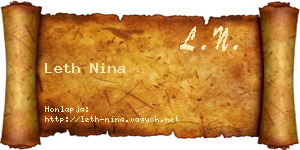 Leth Nina névjegykártya
